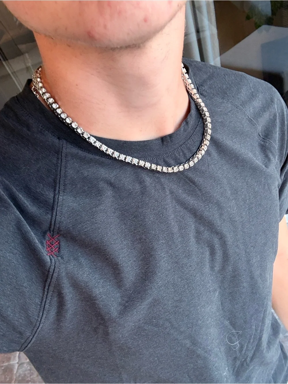 💎Silver iced tennis chain💎